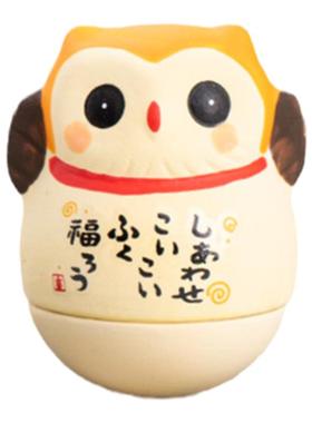 陶瓷不倒翁卡通桌面招财摆件