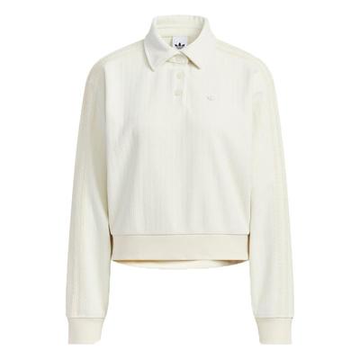 Adidas阿迪达斯三叶草女装2025冬季新款CHENILLE长袖POLO衫KS5982
