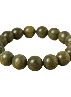 天然沉水级老料绿檀木檀香木佛珠手串男女情侣圆珠文玩手链正品