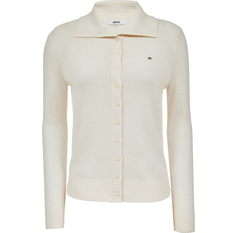 ONLY2025冬季新款休闲风时髦两穿领型设计含绵羊毛开衫针织衫女