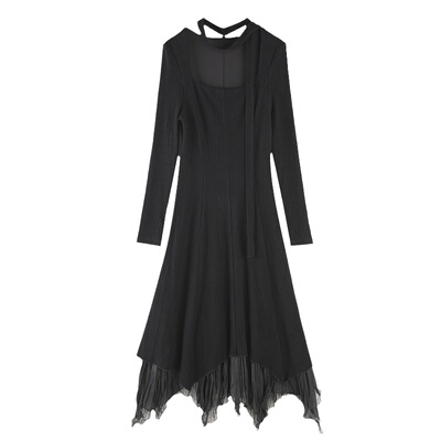 大于诗集不规则针织连衣裙