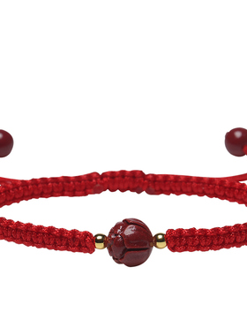 2023朱砂莲花红绳手绳