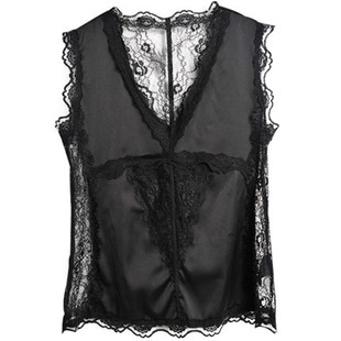 加肥加大码蕾丝背心女外穿胖mmV领丝绸吊带上衣内搭打底衫200斤潮