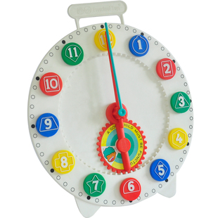 台湾USL齿轮智慧钟 幼儿园时针分针拨动秒针钟表儿童认识时间时钟