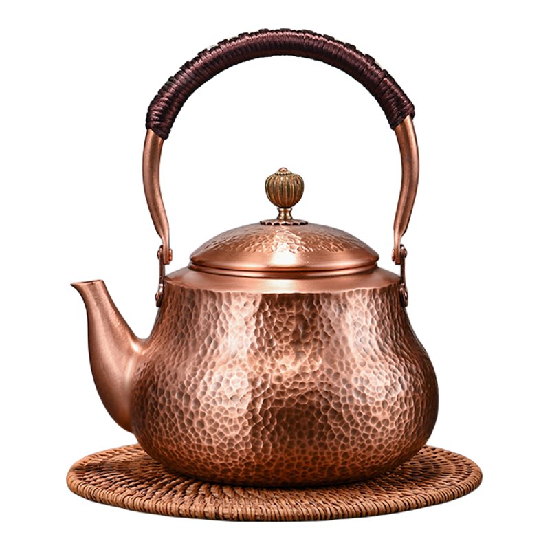网虫纯手工锤纹紫铜茶壶围炉煮茶