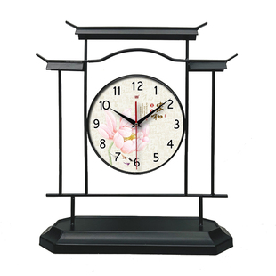 承沁静音钟表座钟客厅新中式简约时钟家居饰品挂饰铁艺复古大气表