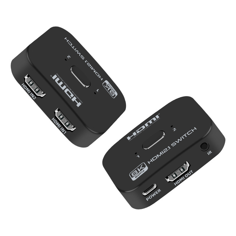 丰杰HDMI切换器带遥控二进一出视频8K高清电脑监控分配器HDMI2.1