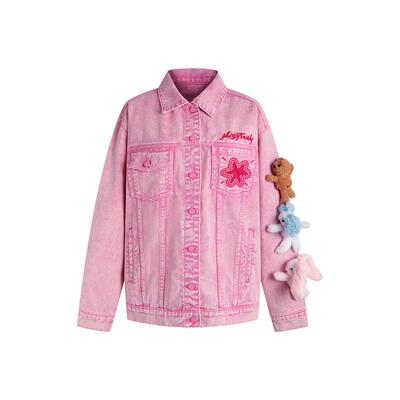 可爱立体玩偶女士牛仔外套
