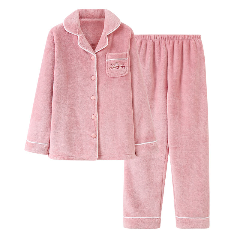 睡衣女秋冬季珊瑚绒家居服法兰绒加厚加绒保暖2025年新款女款套装