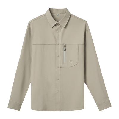 美式复古水洗长袖衬衫男