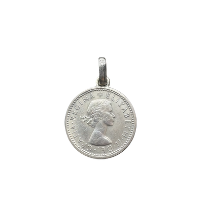 英国6便士复古幸运币吊坠