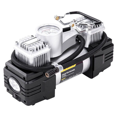 得力车载高压充气泵打气筒便携式轮胎通用家用车用36L双缸DL8059