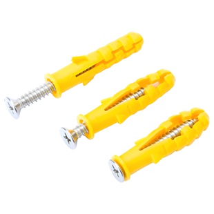 小黄鱼塑料膨胀管膨胀螺丝胶塞螺栓墙塞涨塞锚栓6/8/10mm自攻螺丝