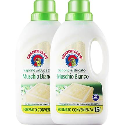 进口大公鸡洗衣液白苔香液态洗衣皂抗静电深层洁净去污1.5L*2瓶