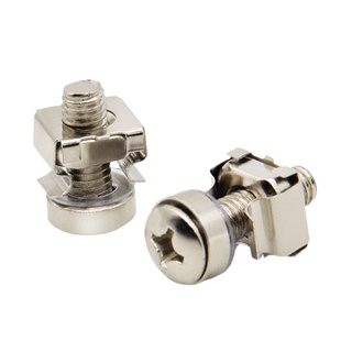 镀镍机柜螺丝卡式螺母皇冠卡扣螺丝交换机柜网路服务器不锈钢M5M6