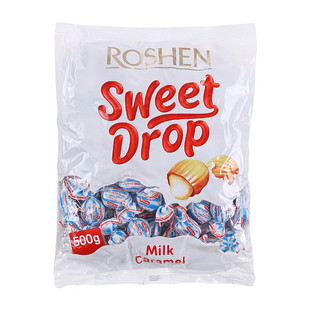 乌克兰进口如胜滴滴香黄釉球夹心牛奶太妃糖零食过年喜糖500克包