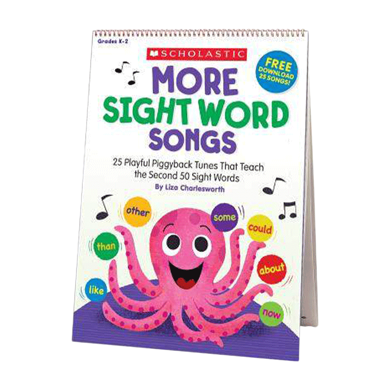 英文原版绘本 More Sight Word Songs Flip Chart 学乐儿童启蒙学习教学地板书 活动挂图 韵文童谣歌曲 英文版 进口英语原版书籍