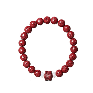 天然朱砂手串女六字箴言转运珠圆珠手链官方正品紫金砂护身素圈