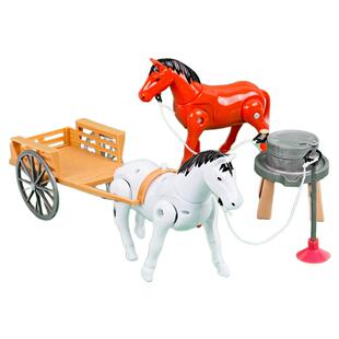 儿童电动小马仿真会走路的发声马车旋转转圈的绕桩马男孩女孩玩具