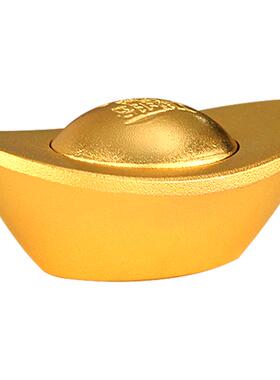 黄铜金元宝摆件真金鎏镀实心旋转