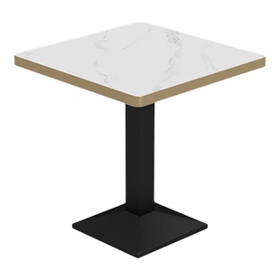 商用实木岩板餐桌快餐店火锅店烧烤店餐桌组合食堂餐厅面馆餐桌椅