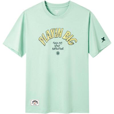 特步短袖男官方夏季新款休闲百搭T恤半袖运动上衣975229010152