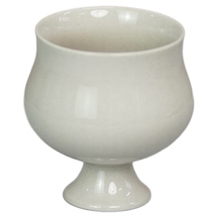 草木灰茶杯主人杯家用陶瓷喝茶杯单杯品茗杯花口高足闻香小杯茶具