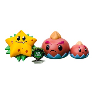 植物大战僵尸新品玩具弹射星星果萝卜伞大嘴食人花豌豆铃儿草套装