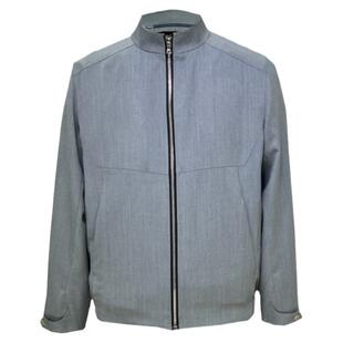 时着冬日蓝通勤风精纺羊毛男士夹克通勤老干部风机能复杂剪裁外套