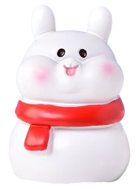 卡通动物猪雪人圣诞树造景摆件