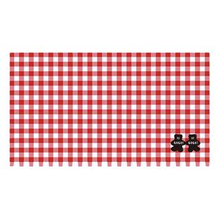 红色格子新年餐桌垫防水防油免洗皮革写字台桌布PVC卡通书桌垫子
