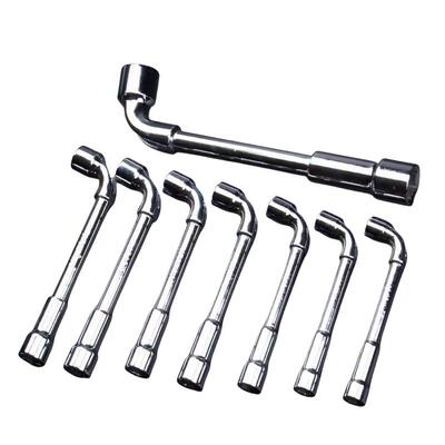 烟斗L型扳手7字型双头弯头穿孔铣口外六角汽修轮胎套筒扳手6-19mm