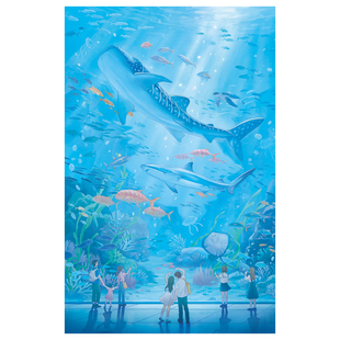 猫的天空之城1000片拼图蔚蓝秘境海洋馆氛围蓝色系成人版玩具礼物
