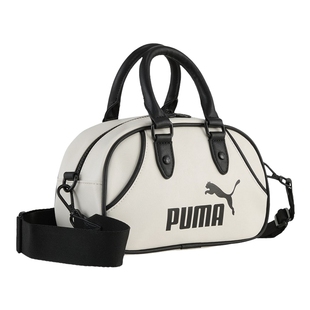PUMA彪马MINI手提包保龄球挎包秋米白色健身女肩包 091137-06