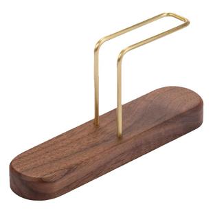 手冲咖啡滤纸架 摩卡壶V形扇形通用黑胡桃实木挂耳V60滤纸收纳盒