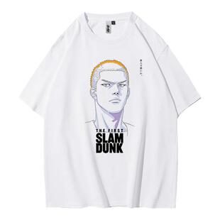 灌篮高手T恤男夏季圆领宽松体恤樱木花道篮球运动青少年纯棉半袖