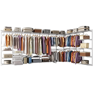 安尔雅金属框架衣柜砌墙衣帽间全屋定制家用衣柜整体储物间防尘帘