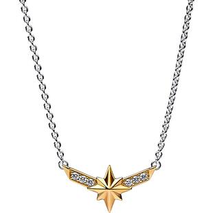 Pandora潘多拉奥莱惊奇队长八角星双色吊坠项链颈饰