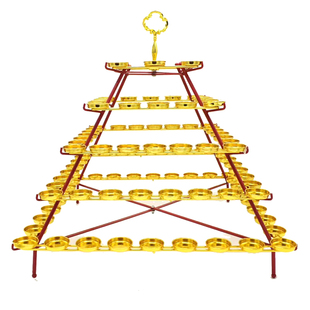 合金酥油灯架家用灯台 蜡烛灯座 7盏108盏供灯金属烛台 供佛莲花