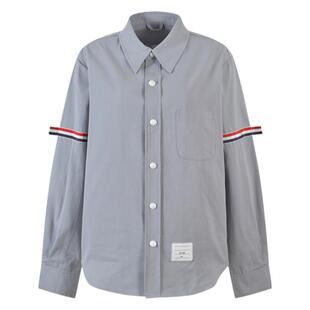 万茜无所畏惧罗英子热依扎同款长袖牛津衬衫女四条杠宽松衬衣情侣