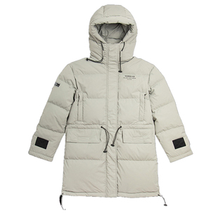 探路者羽绒服女秋冬户外保暖女式高蓬松中长款连帽羽绒衣外套男