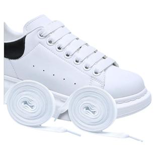 适用于麦昆鞋带原装白色黑色男女款小白鞋专用加宽板鞋扁平不起球