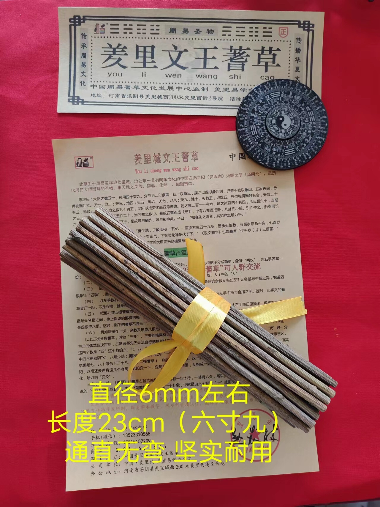 羑里蓍草文王蓍草周易筹策易经筹策工具易经文化用品