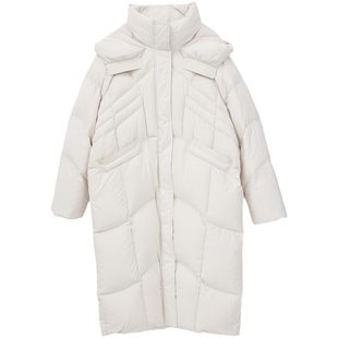 爱居兔韩系连帽长款羽绒服2025年冬季新款显瘦时尚保暖冬外套