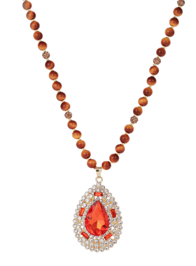 高档轻奢虎眼石项链女百搭毛衣链