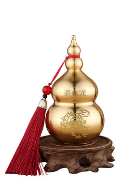 纯黄铜避火龙葫芦摆件厨房西北角
