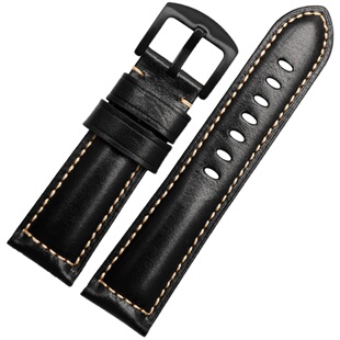 天姵男小牛皮手工腕带适配沛纳海22 24 26mm通用Panerai真皮表带