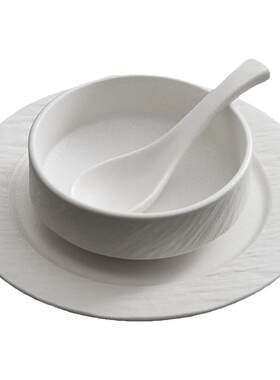 绘颜磨砂石纹摆台一人食餐具陶瓷