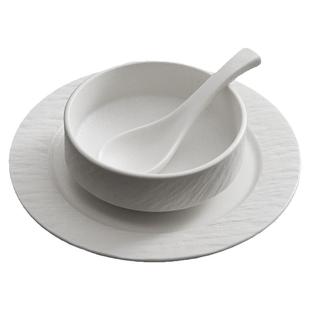 摆台餐具一人食套装陶瓷五件套碗筷专用商用酒店餐厅高档磨砂石纹