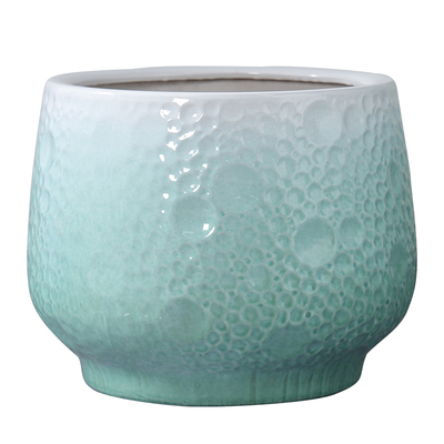 陶瓷花盆北欧渐变绿色大口径落地